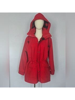 Women's WOOLRICH Vintage 100% Wool Anorak Hooded Coat
